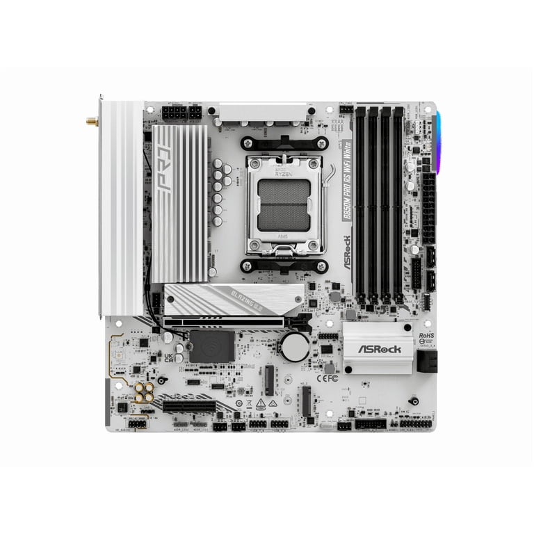 ASRock B850M Pro RS WiFi White Micro ATX Motherboard - Walmart.com