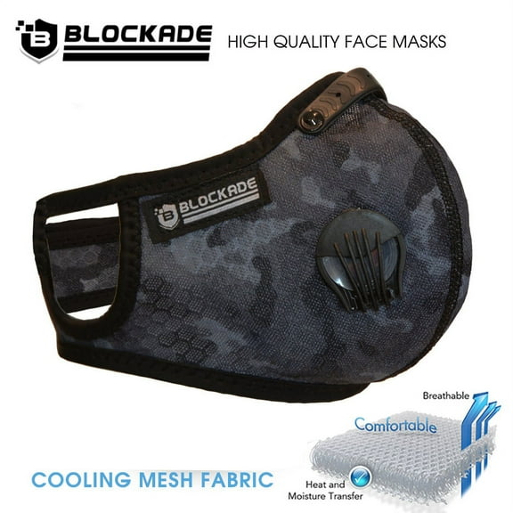 Blockade Black Camo Mesh Cycling Face Mask Size Large