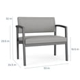 thumbnail image 3 of Lesro Chaise de Réception en Acier pour Soins de Santé Bariatrique / Acier Argenté / Vert, 3 of 4