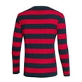 thumbnail image 3 of Lars Amadeus Men's Striped Crew Neck Long Sleeve T-shirt Cotton Pullover Top, 3 of 7
