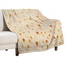 Burritos Tortilla Blanket Novelty Funny Realistic Food Soft Cozy Lightweight Throw Blanket for Children Boys Girls Women Men Bedroom Living Room Dorm Chair Sofa Travel 40x50in