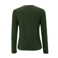thumbnail image 4 of QASIEATN Sweatshirt for Graceful Ladies Fashion, Solid Color Round Neck Loose Long Sleeve Shirt Straight Tube Temperament Style Regular Sleeve Ordinary, Womens Fall Tops, 4 of 5