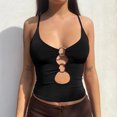 thumbnail image 5 of DuoJiaJ Women's Fashion Chest Hollowed Out Crop Crop Slim Fit Suspender Top Summer Tank Tops Women, 5 of 5