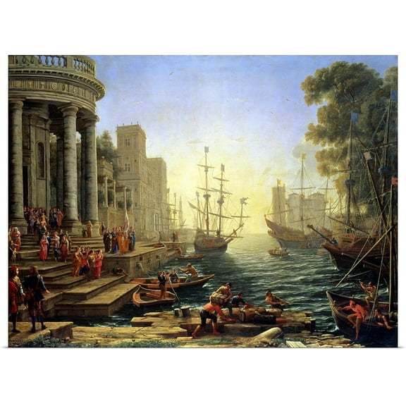 Great BIG Canvas | Rolled Claude (1600-1682) Lorrain Poster Print entitled Seaport with the Embarkation of St. Ursula