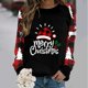 thumbnail image 2 of Gibobby Sudadera Navidad para mujer de manga larga con cuello Rojoondo Impreso Gibobby Womens Hoodies Navidad Holiday Fit Pullover Blusa (Negro, L), 2 of 4