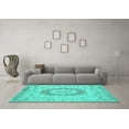 thumbnail image 3 of Ahgly Company Machine Washable Indoor Rectangle Persian Turquoise Blue Traditional Area Rugs, 2' x 5', 3 of 4