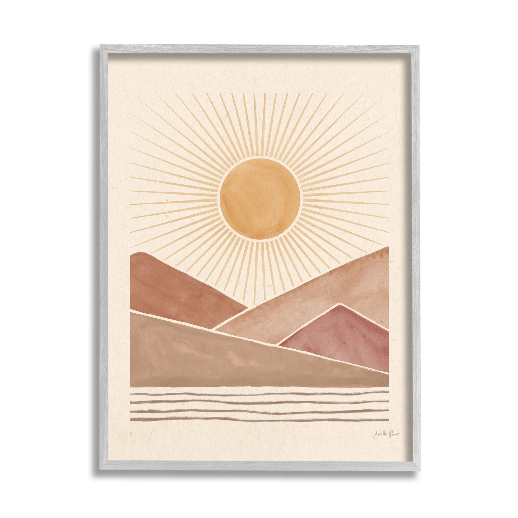 Stupell Industries Boho Desert Sunrise Vintage Landscape Geometric Shapes, 16 x 20,Design by Janelle Penner