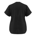 thumbnail image 5 of Tauxra Women's Short Sleeve Button Down Top, Casual Button Up Shirt, Polyester Blouse for Everyday Wear, Versatile Style for Office, Social Events, and Vacation, Comfortable, 5 of 6