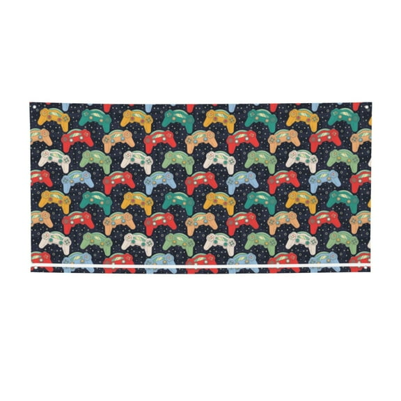 Picia Retro Video Game Pattern Party Banner, Festive Decoration, Holiday Banner, Celebration Decor, Event Banner, Reusable Party Banner-Small
