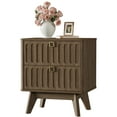 thumbnail image 4 of SICOTAS 21.02" Wide 2-Drawer Nightstands Set of 2,Mid-Century Modern Bedside Table with Large Drawers & Elegant Gold Square Handle for Bedroom, Living Room, Entryway - Coffee Oak, 4 of 14