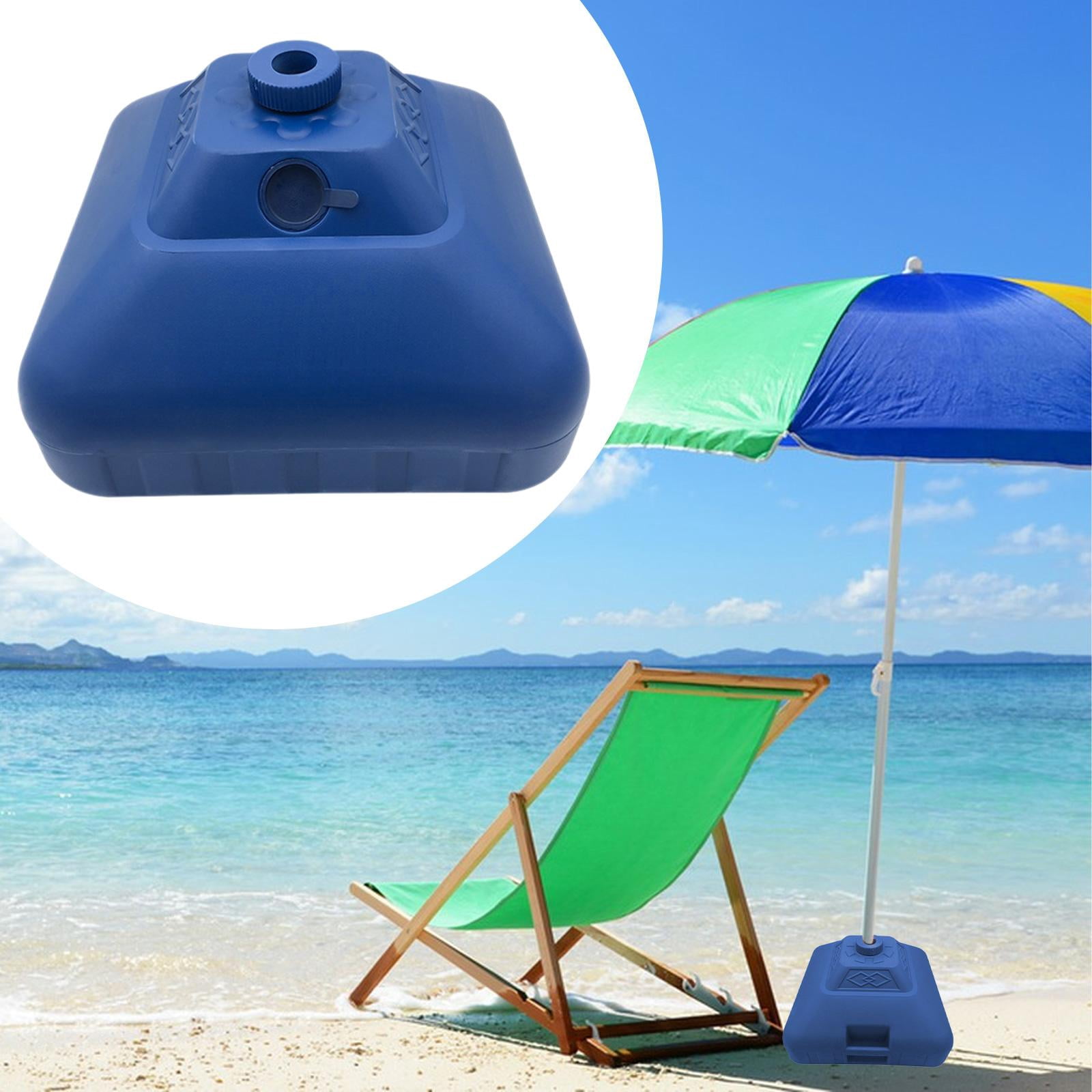 figatia Water Fillable Umbrella Base Parasol Holder, Square Patio Umbrella Holder Outdoor Umbrella Stand for Yard Lawn Beach Poolside Blue