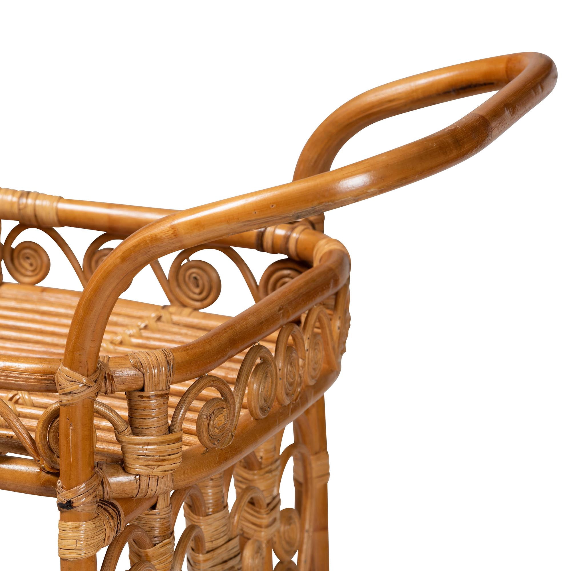 Bali & Pari Diwata Rattan BOHO Kitchen Cart, Natural Brown