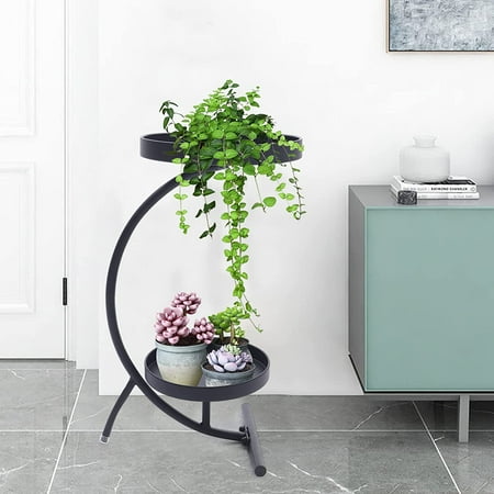 

2 Tier Metal Plant Stand Indoor/Outdoor Display Holder Flower Pot Rack Garden