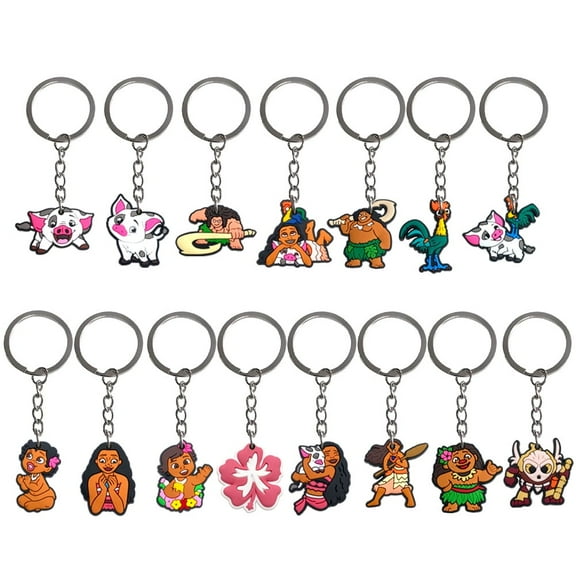 15 Pcs Keychain Moana Party Favor Cute Keychain Kids Birthday Party Favor Keychain Backpack Keychain School Carnival Rewards Decoration Supplies
