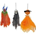 thumbnail image 7 of S/3 Halloween Ghost Scary Hanging Decor Skull Pumpkin Clown Small Indoor Outdoor 15", 7 of 7