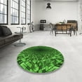 thumbnail image 3 of Ahgly Company Indoor Round Patterned Deep Emerald Green Area Rugs, 3' Round, 3 of 6
