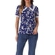 thumbnail image 1 of CAMISA CHIC Floral de Mujer de Manga Corta con Cuello Peter Pan de Encaje, Blusa con Botones, Azul Marino, Talla M, 1 of 6