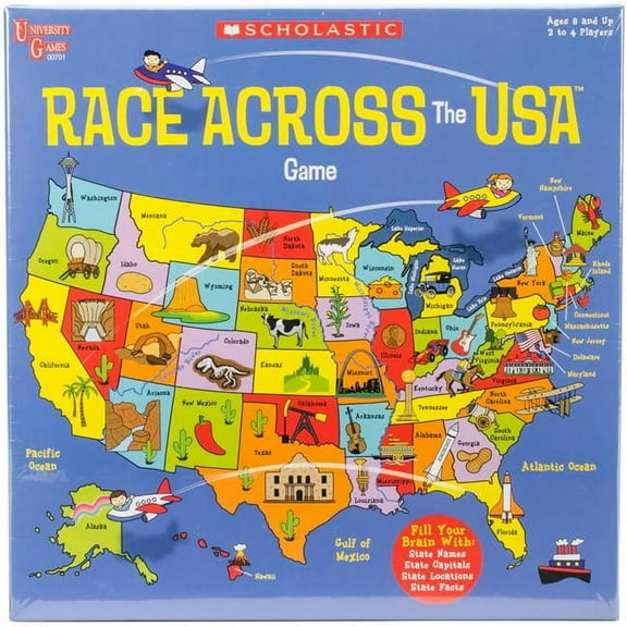 University Games Scholastic Race Across The Usa Game