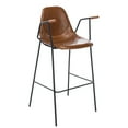 thumbnail image 4 of SAFAVIEH Tanner Mid-Century Barstool with Footrest and Armrest, Cognac, 4 of 7