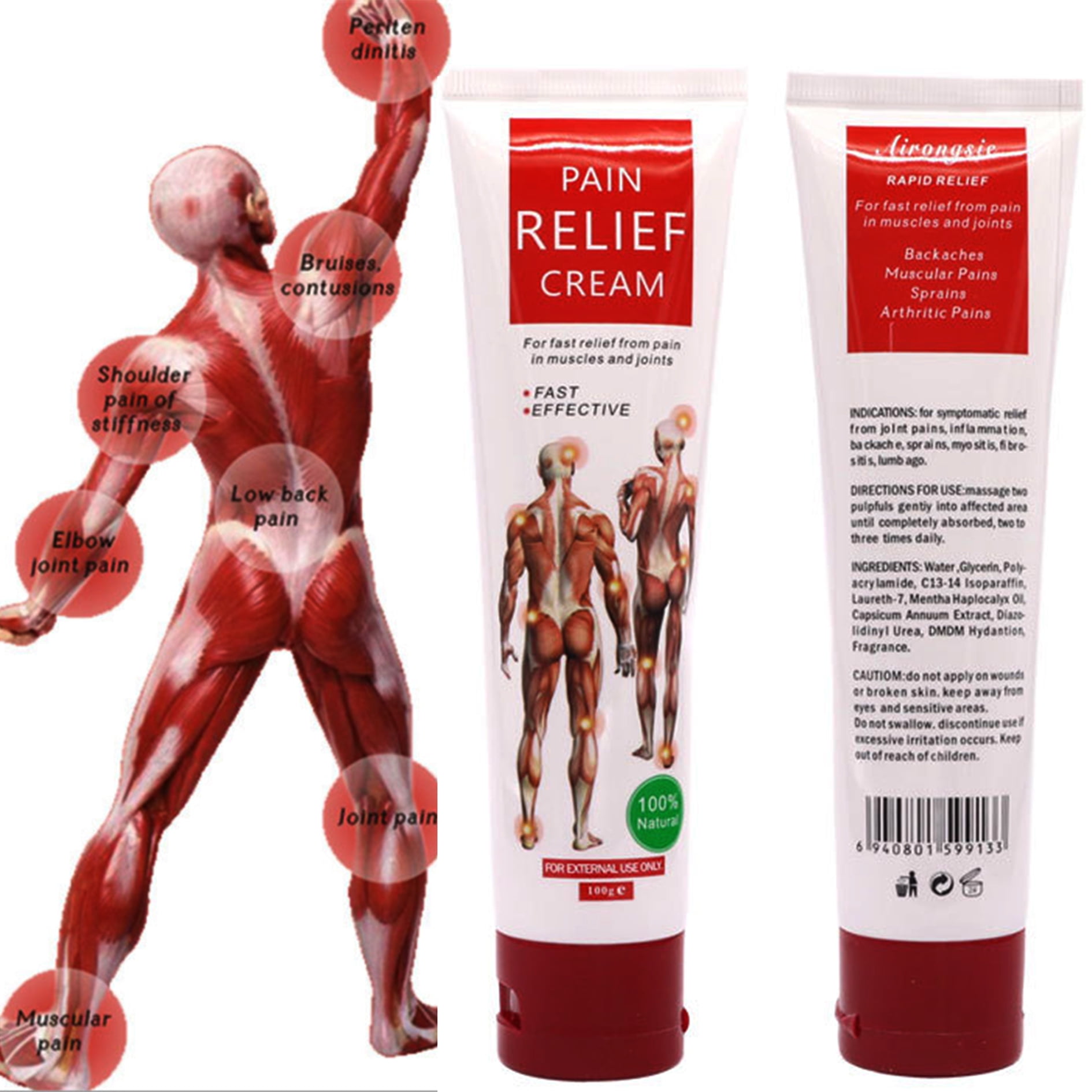 Dasking Hot Pain Relief Cream 100g Topical Analgesic for