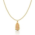 thumbnail image 1 of 14K Two Tone Gold Our Lady of Guadalupe Charm Pendant with 0.9mm Wheat Chain Necklace - 18", 1 of 4