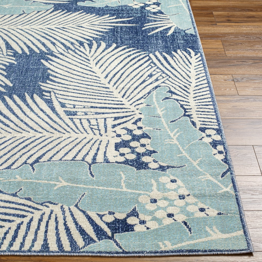 Livabliss Outdoor Rugs, 7x9 Bodrum Coastal Tan Area Rug for Patio, Porch, Deck, Backyard, Waterproof Indoor Outdoor Carpet (6'11" x 9')