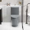 thumbnail image 4 of 1.1/1.6 GPF Tornado Flush One-Piece Toilet for bathrooms,Siphonic S-trap 12",Elongated Bowl with Soft Close Seat,Powerful Dual Flush MAP 1000g,Comfort Chair Seat ADA Height 17", Light gray LG-001, 4 of 19