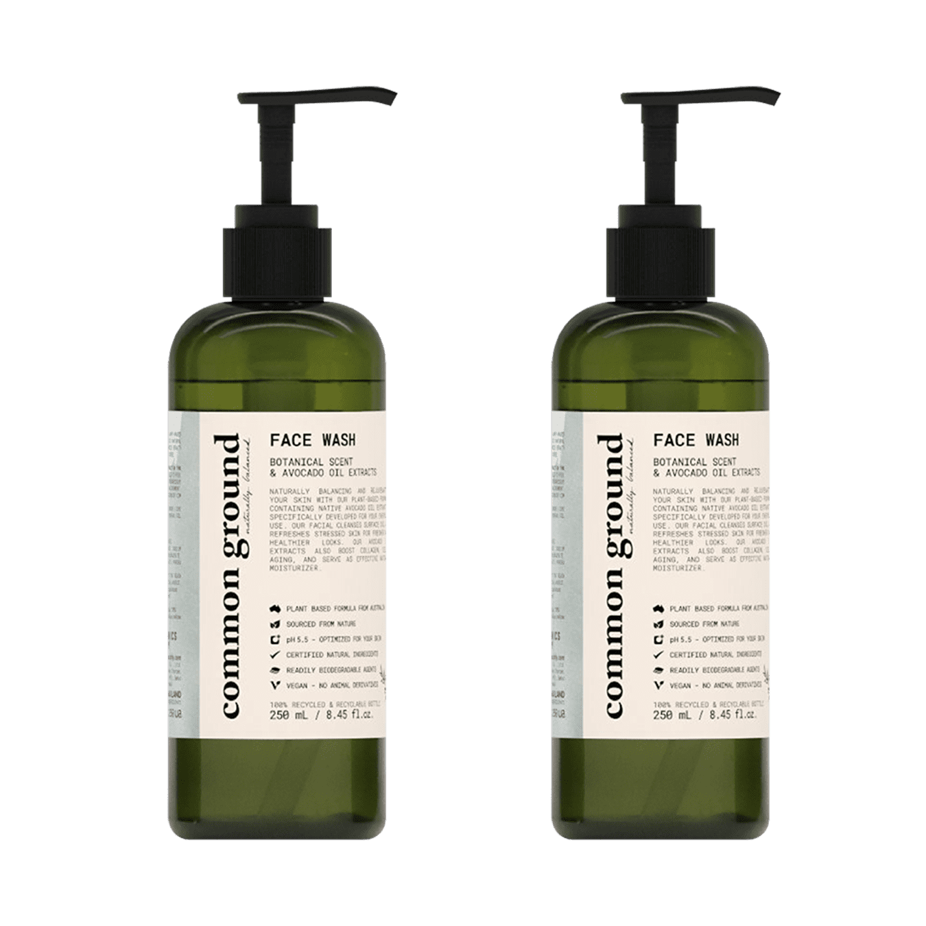 Common Ground Natural Face Wash With Avocado Oil Extracts Sensitive Skin Plant-based Organic Vegan Cruelty-free 84 Fl Oz 2 Pack - Walmartcom