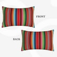 thumbnail image 2 of Lsque Mexican Serape Blanket Stripes Pattern Pillow Case – Soft & Cozy Throw Pillow Cover, Hypoallergenic Cushion Case for Sleeping Women with Envelope Closure-16"x24", 2 of 6