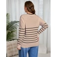thumbnail image 6 of Drvitor Striped Sweaters for Women Plus Size V-Neck Trendy Pullover Lightweight Fall Sweater, Sizes XL-5XL, 6 of 12