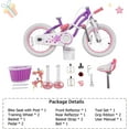 thumbnail image 3 of Royalbaby Girl's Kid's Bike Stargirl 18 In. Child Bicycle with Basket and Kickstand, Purple, 3 of 6