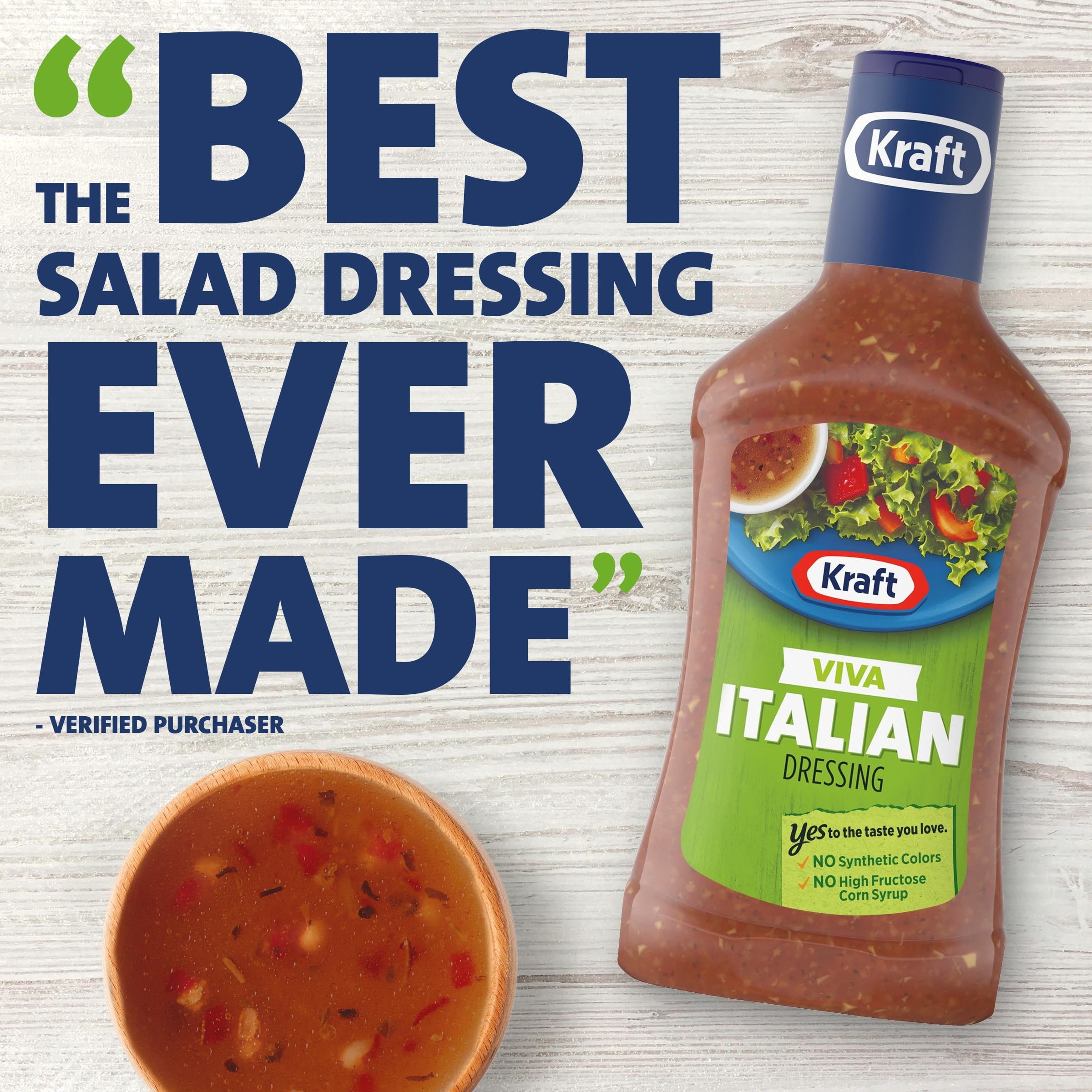 Kraft Viva Italian Salad Dressing, 16 fl oz Bottle