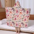 thumbnail image 5 of Pioneer Flower Floral Print Pattern Hooded Bath Towel，50"x30" for Ages 3 To 12 Kids, Quick Dry Lightweight Soft Microfiber Hood Beach Towel Cover Up for Kids, 5 of 7