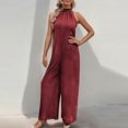 thumbnail image 2 of CHUMUD Womens Dressy Jumpsuits Long Pants Sleeveless Halter Jumpsuits Loose Wide Leg Casual Jumpsuit, 2 of 7