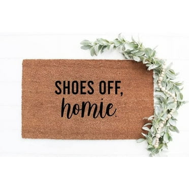 Shoes Off Homie Indoor Doormat Durable Welcome Front Door Mats Entryway Rugs Non-Slip Absorbent Area Rugs Resist Dirt Carpet for Room Decor 18x30inch