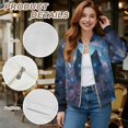 thumbnail image 6 of DISNIMO Wolf Rose Printed Jackets for Women Long Sleeve Outwear Zip Up Sweatshirts Fall Winter Clothes, M, 6 of 7
