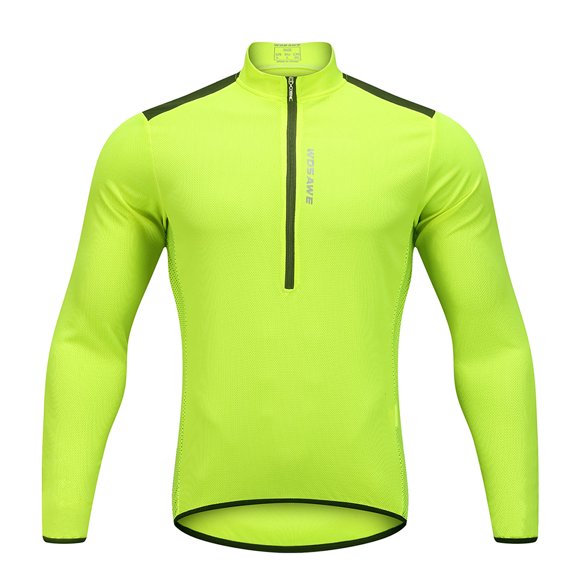 Wosawe Chandail de Cyclisme pour Homme Printemps Automne Demi-Glissière VTT Vélo