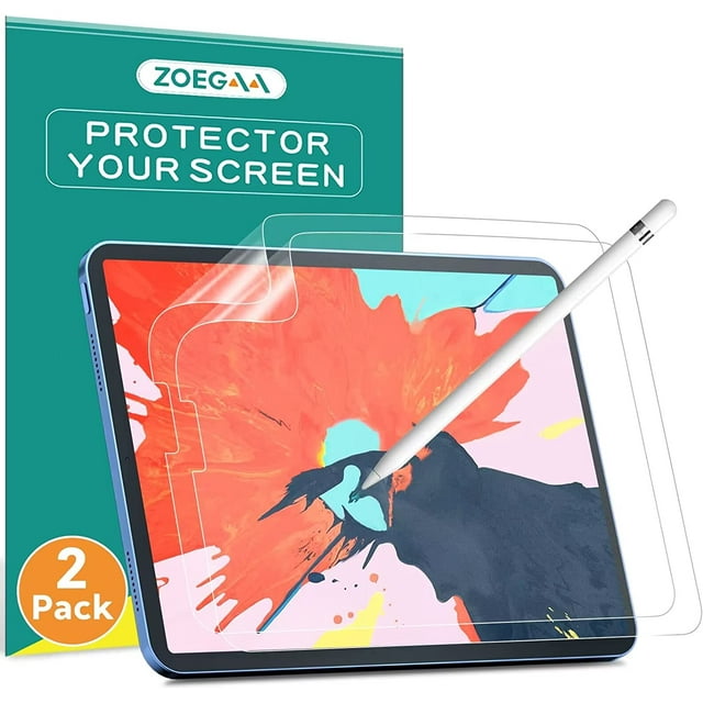 FZC-【 2 Pack】 Paper Screen Protector Compatible with iPad 6th/5th Gen (9.7", 2018/2017), iPad Air 1/Air 2, iPad Pro 9.7, Matte PET Film Anti-Glare Screen Protector for Drawing, Writing