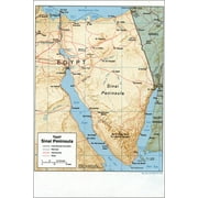24"x36" Gallery Poster, cia map of Egypt, Sinai Peninsula 1988