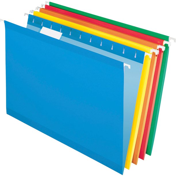 Pendaflex Reinforced Hanging Folders, Blue, Red, Yellow, Orange, Green