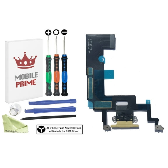 MobilePrime Yellow Charging Charger Port Complete Professional Repair Kit Compatible with Tools for i-Phone XR A1984, A2105, A2106, A2108