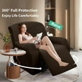 thumbnail image 5 of SUSUZI Recliner Chair Cover 4-Pieces Stretch Recliner Armchair Slipcover, 1 Seater Massage Rocker Recliner Cover, Furniture Protector with Elastic, Chocolate, 5 of 10