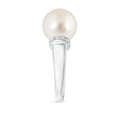thumbnail image 3 of Angara South Sea Cultured Pearl Collar Ring with Diamonds in 14K White Gold for Women | June Birthstone Jewelry for Her, 3 of 8