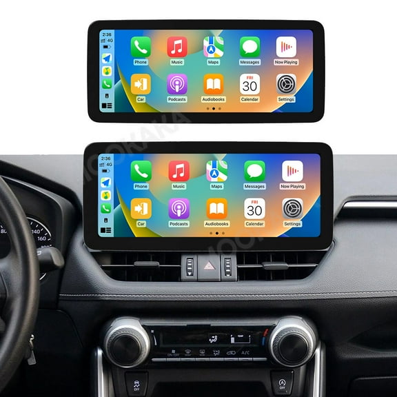 MOOKAKA 12.3" Smart Display Car Radio Audio Media Player for Toyota RAV4/Wildlander 2020-2024 Model Universal Navigation GPS Upgrade Headunit Android Replacement HD Screen Carplay Accessories