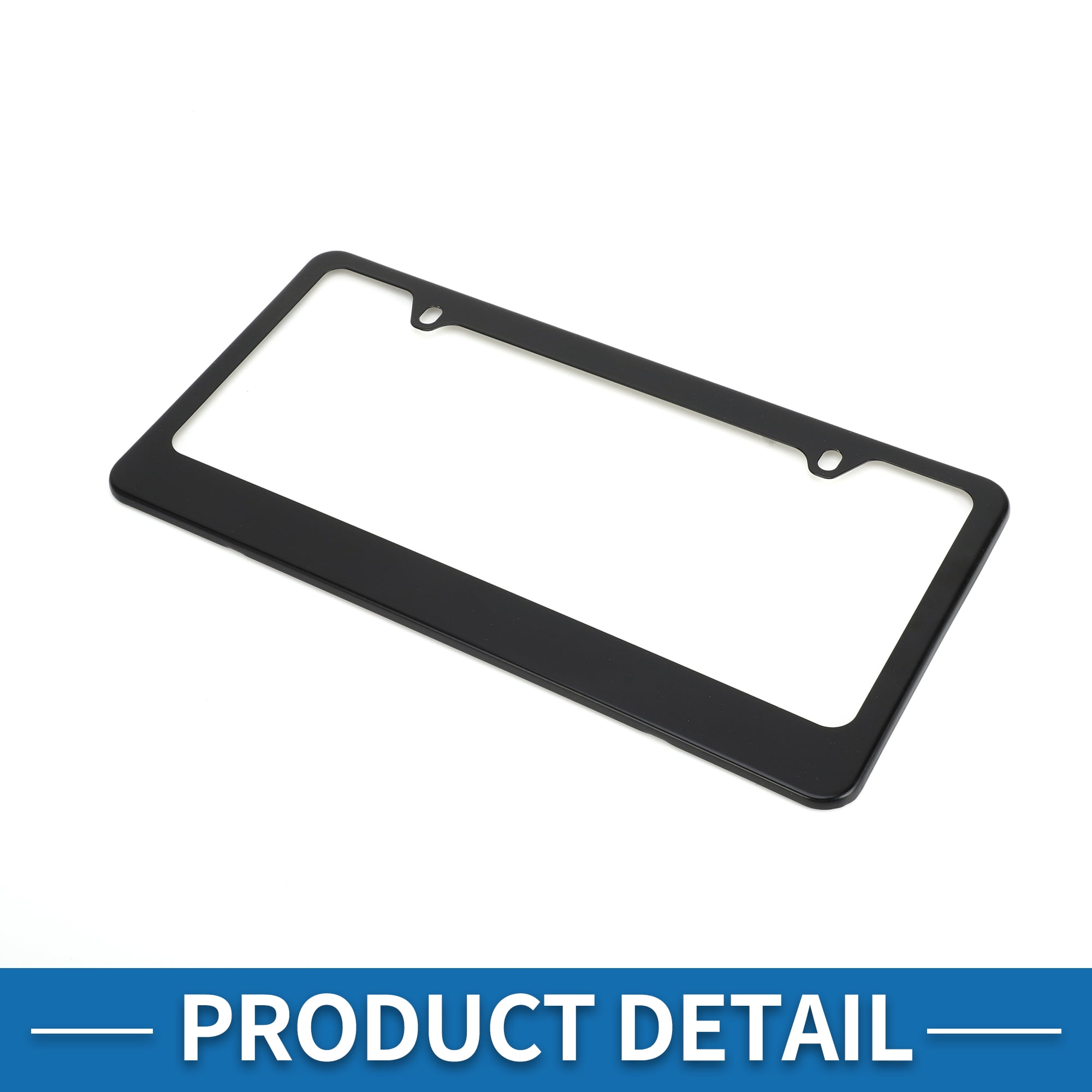 Unique Bargains Stainless Steel License Plate Holder Durable Mirror Polished Black