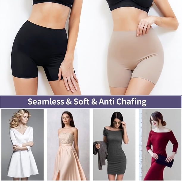 FITVALEN Anti Chafing Underwear Slip Shorts for Women Under Dress Invisible Seamless Boyshorts Panties Shapewear