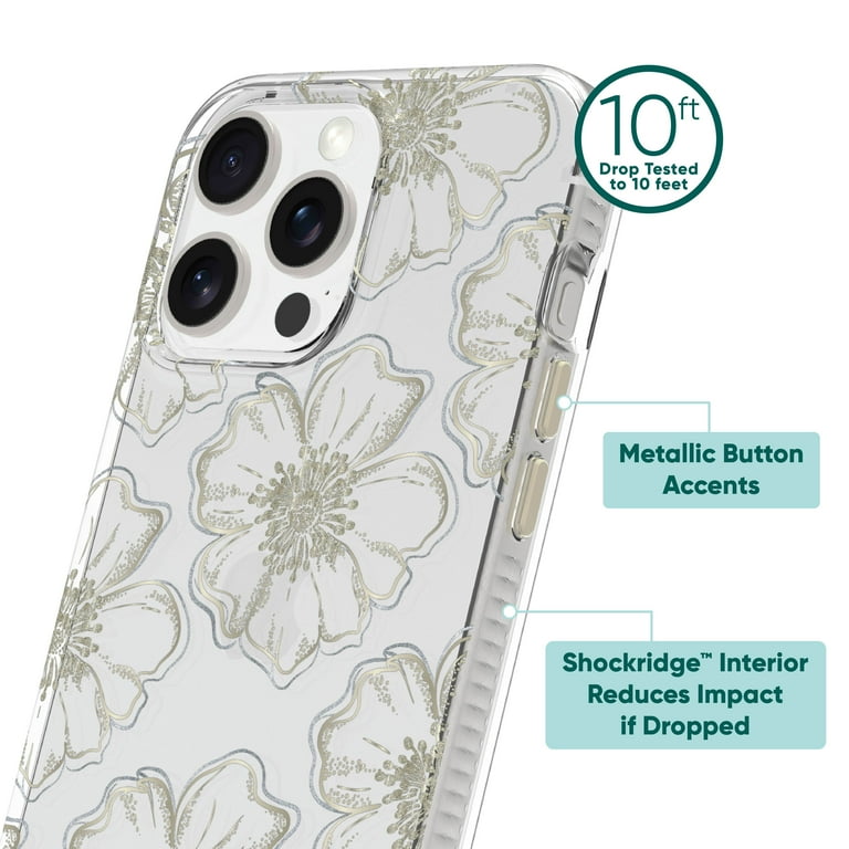onn. Phone Case for iPhone 15 Pro Max - Glitter Floral onn. Phone Case for iPhone 15 Pro Max - Glitter Floral