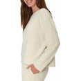 thumbnail image 3 of Hanes Originals French Terry Pullover, Cropped Crewneck Sweatshirt for Women, Comfywear Loungewear, Oatmeal Marle, XS, 3 of 6