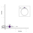 thumbnail image 4 of ANGARA Natural 0.4 Ct. Amethyst with Diamond Classic Ring in 14K White Gold for Women (Ring Size: 3.5), 4 of 9