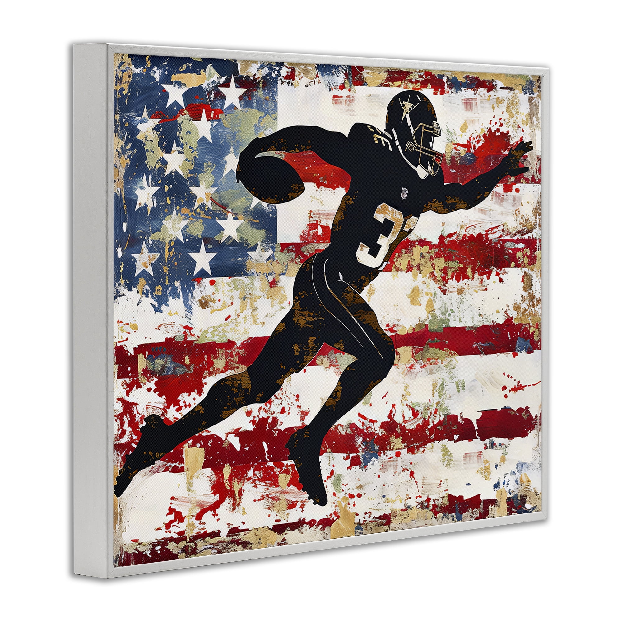 Stupell Industries Gridiron Glory Player White Framed Giclee Art, design by Ray Powers